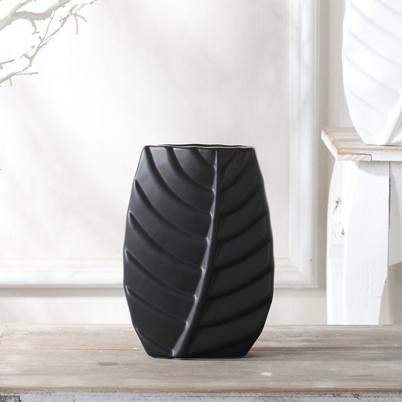 'Leaf Me Alone' luxury ceramic vase