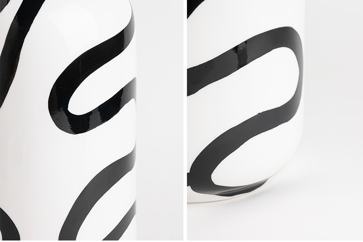 'Follow the Drunken Line' ceramic vase