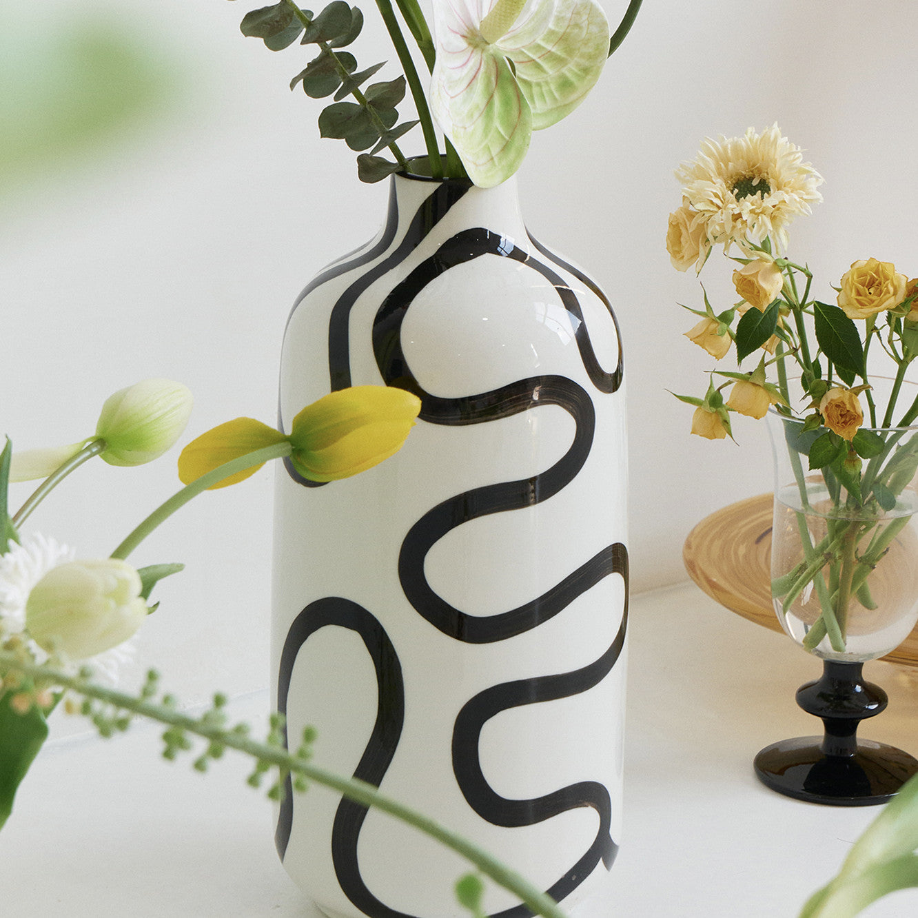 'Follow the Drunken Line' ceramic vase