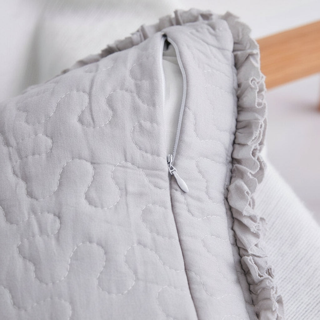 'Frills & Lace' cotton cushion cover